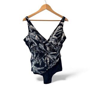 Miraclesuit Swimsuit Womens Size 18 Blue Oceanus Tummy Control One Piece Navy